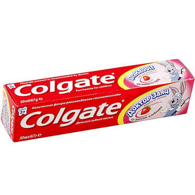 Зубная паста COLGATE "Доктор Заяц" детская с клубникой 50 мл