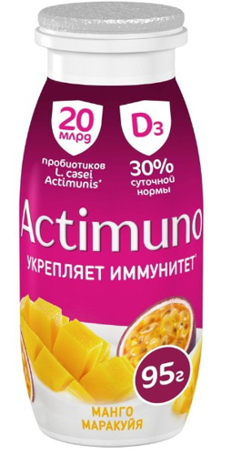 Напиток Кисломолочный Actimuno Манго Маракуйя 1,5% 95г