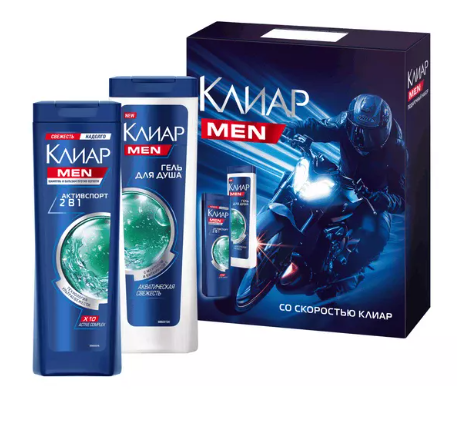 П/Н Клиар Men Шампунь 200мл + Гель для Душа 200мл