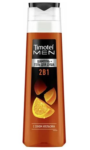Шампунь-гель для душа TIMOTEI "Men" 2 в 1 с соком апельсина 385 мл