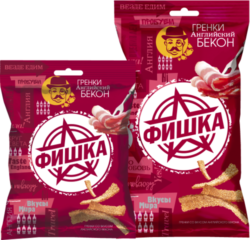 Сухарики ФИШКА "Копченый бекон" 120гр