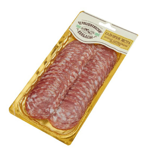 Колбаса Сырокопченая Сальчичон Экстра 90 гр Нарезка