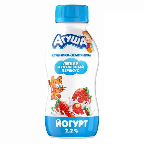 Йогурт Агуша  клубника-земляника 180г 2.7%