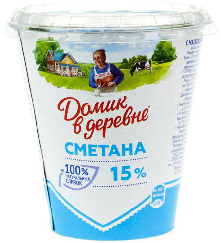 Домик в деревне 300г Сметана с м.д.ж. 15%