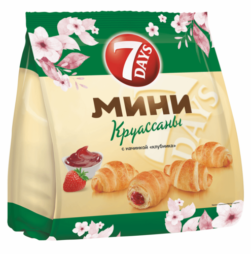 Круассаны 7 Days Мини с Начинкой Клубника 265г