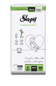 SLEEPY Natural Подгузники  р.5 (11-18 кг) уп. 48 шт