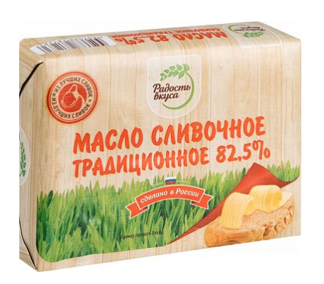 Масло Сливочное Радость Вкуса Традиционное 82,5% 180г