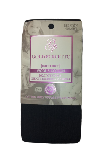 Колготки Gold perfetto подростковые из шерсти мериноса и хлопка р. 152-164 черные