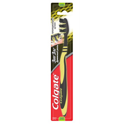 Зубная щетка COLGATE "Зигзаг. Древесный уголь" средняя
