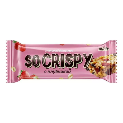 Батончик Злаковый So Crispy Клубника Мини 500г