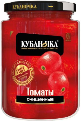 Томаты КУБАНОЧКА очищенные в томатном соусе 720 г