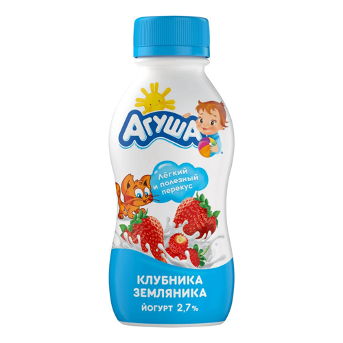 Йогурт Агуша  клубника-земляника 180г 2.7%