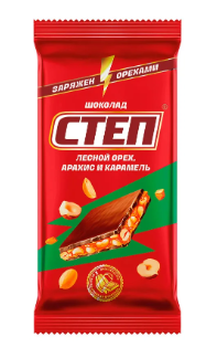 Шоколад Степ Лесной Орех Арахис и Карамель 80г