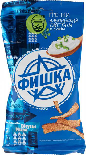 Сухарики ФИШКА "Сметана с луком" 120гр