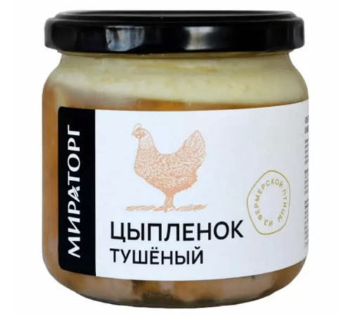 Цыпленок тушеный МИРАТОРГ стекло охл 350г