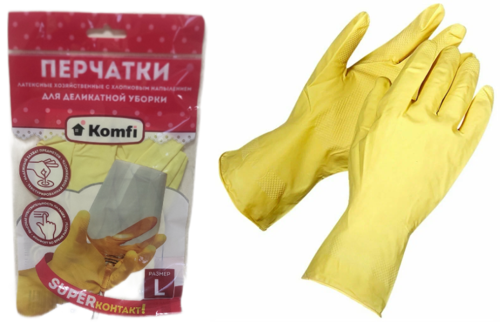 Перчатки A.D.M. латексные хозяйственные р. L