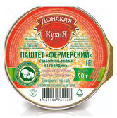 Паштет ДОНСКАЯ КУХНЯ "Фермерский" с шампиньонами из говядины 90 г