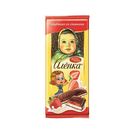 Шоколад Аленка с Начинкой Клубника со Сливками 87г