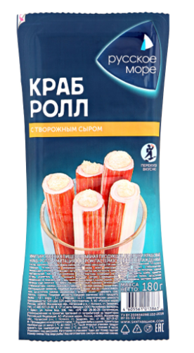 Крабовые Палочки Русское Море Краб Ролл с Сыром 180г