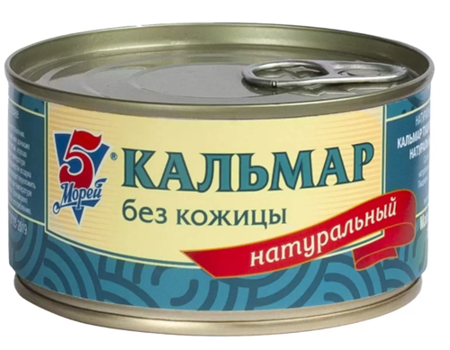 Кальмар 5 МОРЕЙ без кожицы натуральный 185 г
