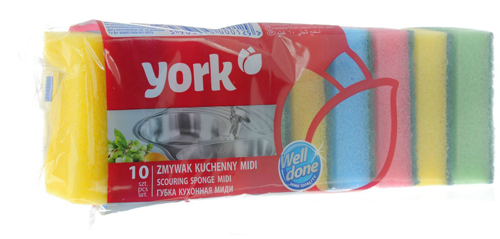 Губка YORK "Миди" для мытья посуды 10 шт.