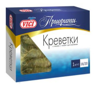 Креветки Белоногие Неразделанные Свежемороженые 50/70 1кг