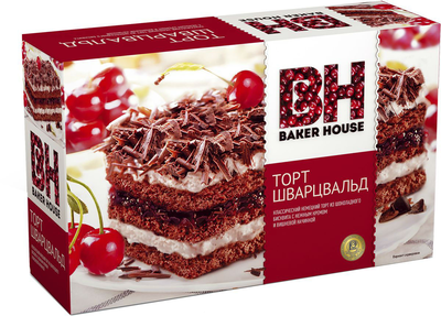 Торт Baker House Бисквитный Трехслойный Шварцвальд 350г