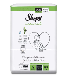 SLEEPY Natural Подгузники-трусики р. 5 (11-18 кг) 48 шт