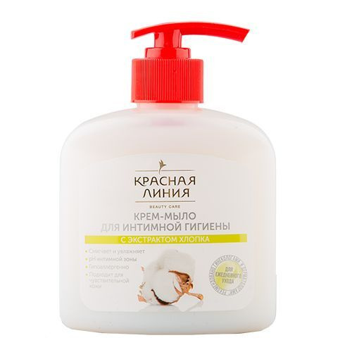 Мыло жидкое КРАСНАЯ ЛИНИЯ "С экстрактом хлопка" для интимной гигиены 250 мл