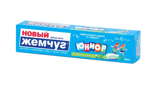 Зубная паста НОВЫЙ ЖЕМЧУГ "Юниор" яблоко и мята 50 мл