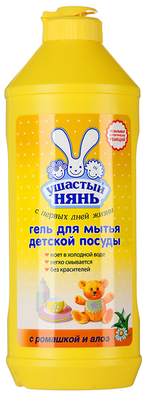Гель для мытья детской посуды УШАСТЫЙ НЯНЬ с ромашкой и алоэ 500 мл