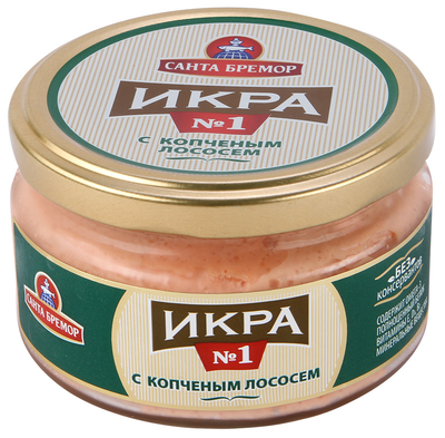 Икра Мойвы Санта Бремор с Копченым Лососем 180г Стекло