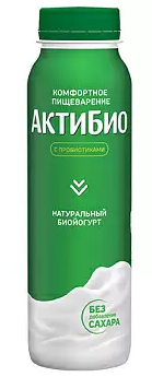 Биойогурт Питьевой Актибио Натуральный 1,8% 260г