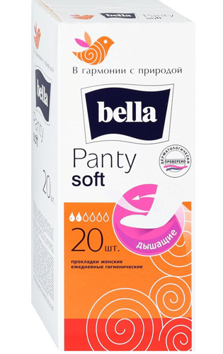 Прокладки ежедневные Bella Panty Soft дышащие уп.20