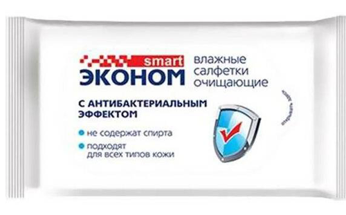Влажные салфетки Эконом Smart ДЕТСКИЕ АНТИБАКТЕРИАЛЬНЫЕ 60 шт