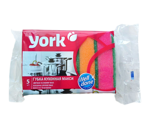 Губка YORK "Maxi" для мытья посуды 5 шт.