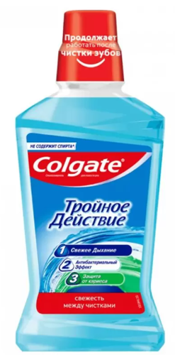 Ополаскиватель для полости рта COLGATE "Тройное действие" антибактериальный 500 мл