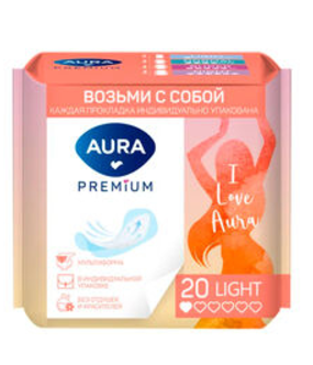 Ежедневные Прокладки Aura Premium Multiform Light 20шт
