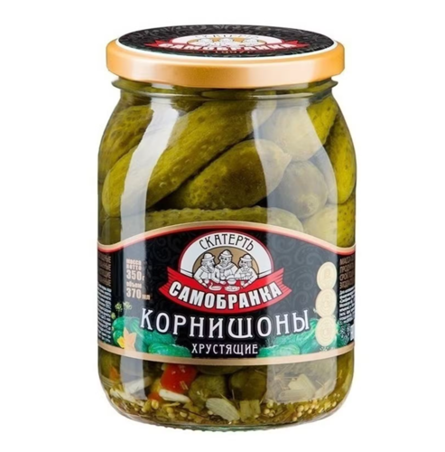Корнишоны Скатерть-Самобранка Маринованные Хрустящие 370г