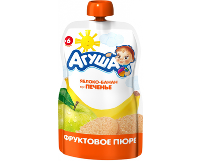 Пюре Агуша Яблоко Банан Печенье 90г