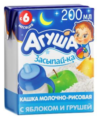 Каша Агуша Засыпайка Рис Яблоко Груша 200г